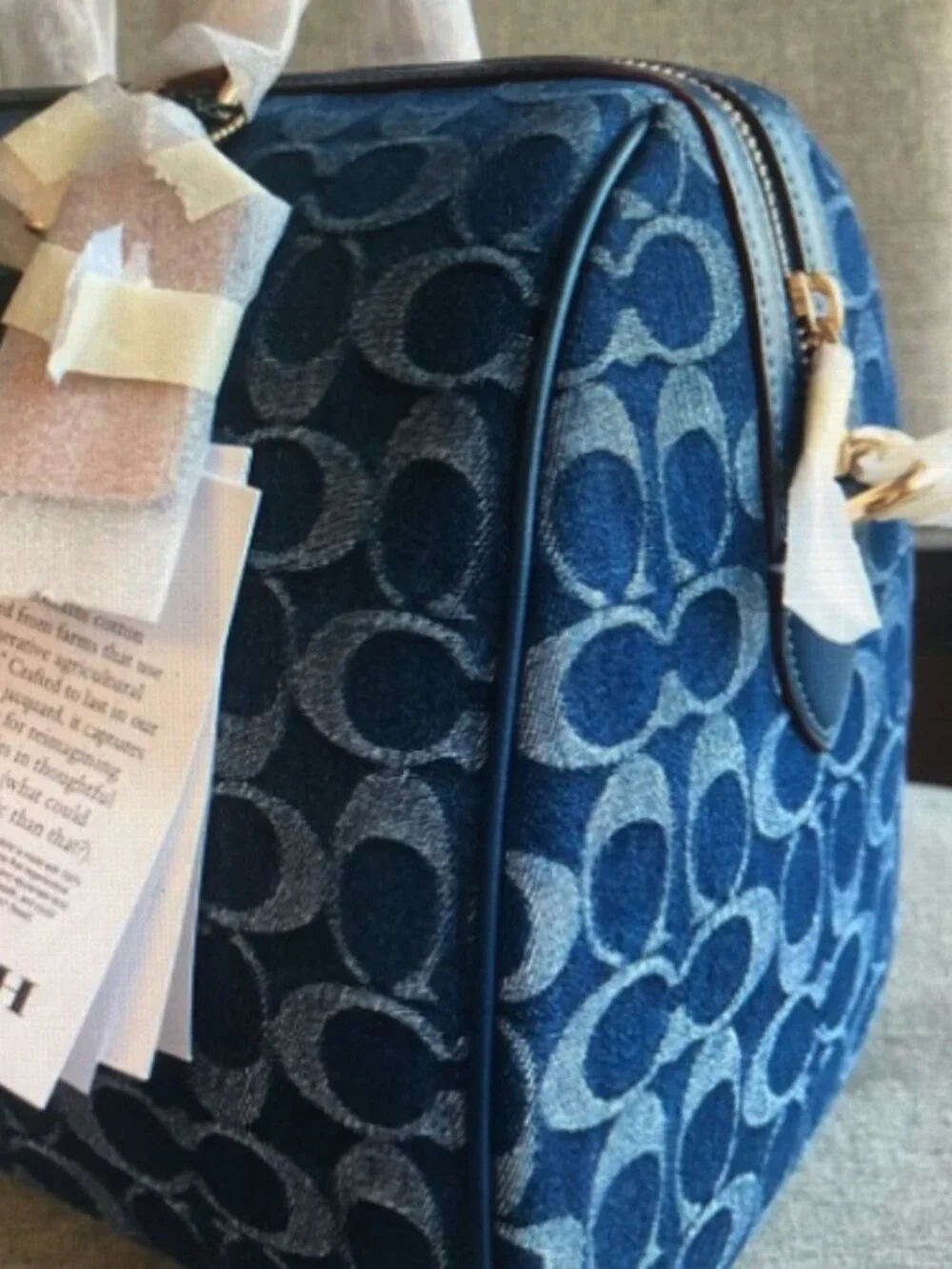 Coach Rowan Satchel Bag In Signature Denim Canvas NWT CY699 - Picture 5 of 8